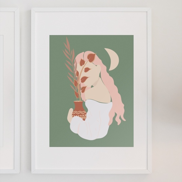 Wall Art Boho Woman Print Poster Illustration Unframed - Picture 11 of 17